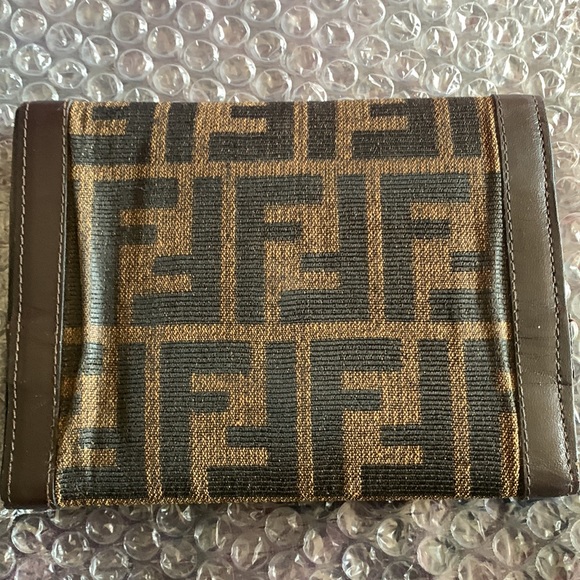 Fendi tri fold long wallet canvas and leather - Picture 2 of 10